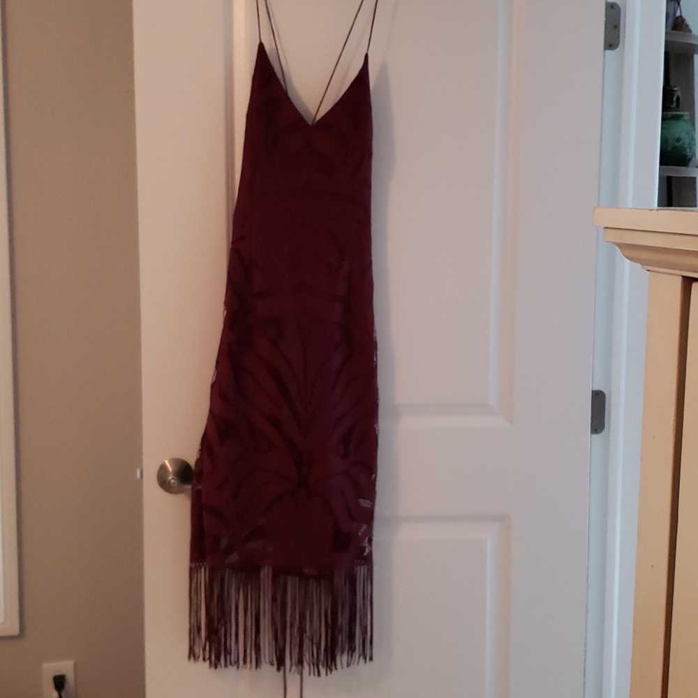 Twosistersthelabel maroon lace dress
